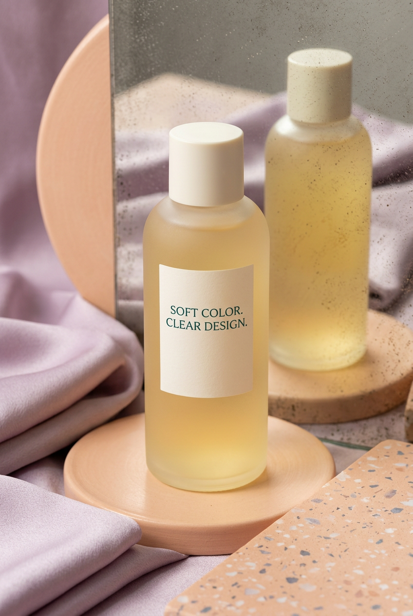 Detail of essence toner packaging design