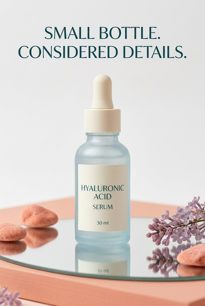 Detail of serum dropper packaging