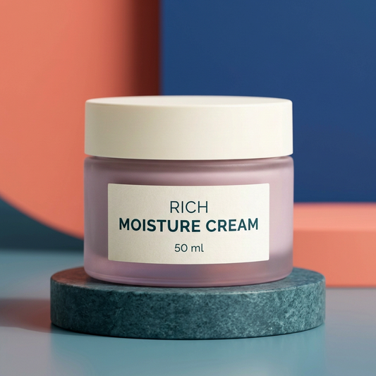 AI-generated mauve cream jar studio hero concept