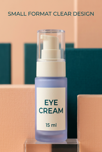 AI-generated eye cream pump packaging detail