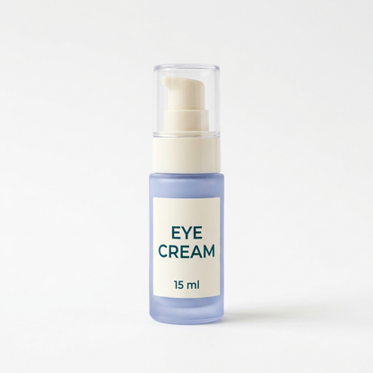 AI-generated 15 ml eye cream packaging on white