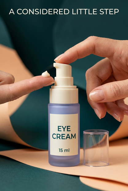 AI-generated eye cream dispensing concept