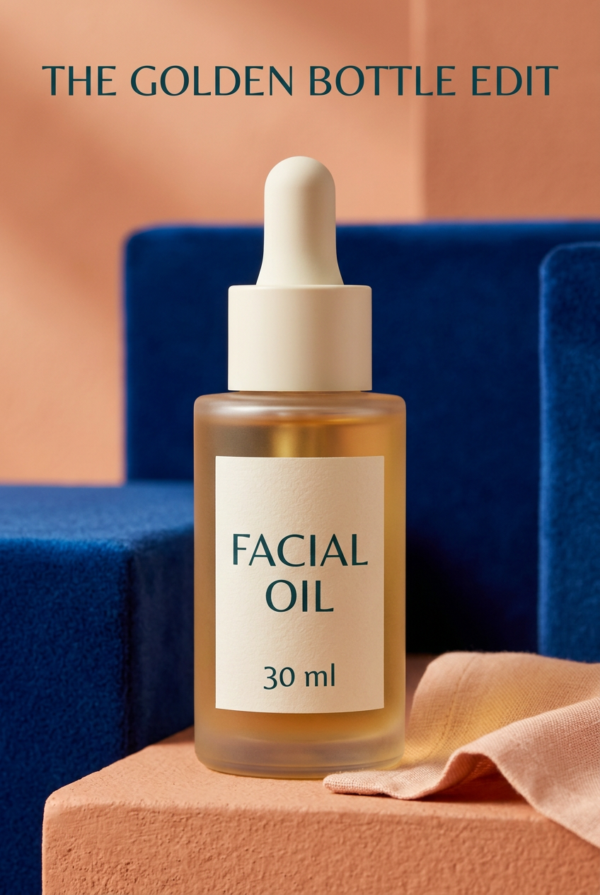 AI-generated facial oil packaging detail