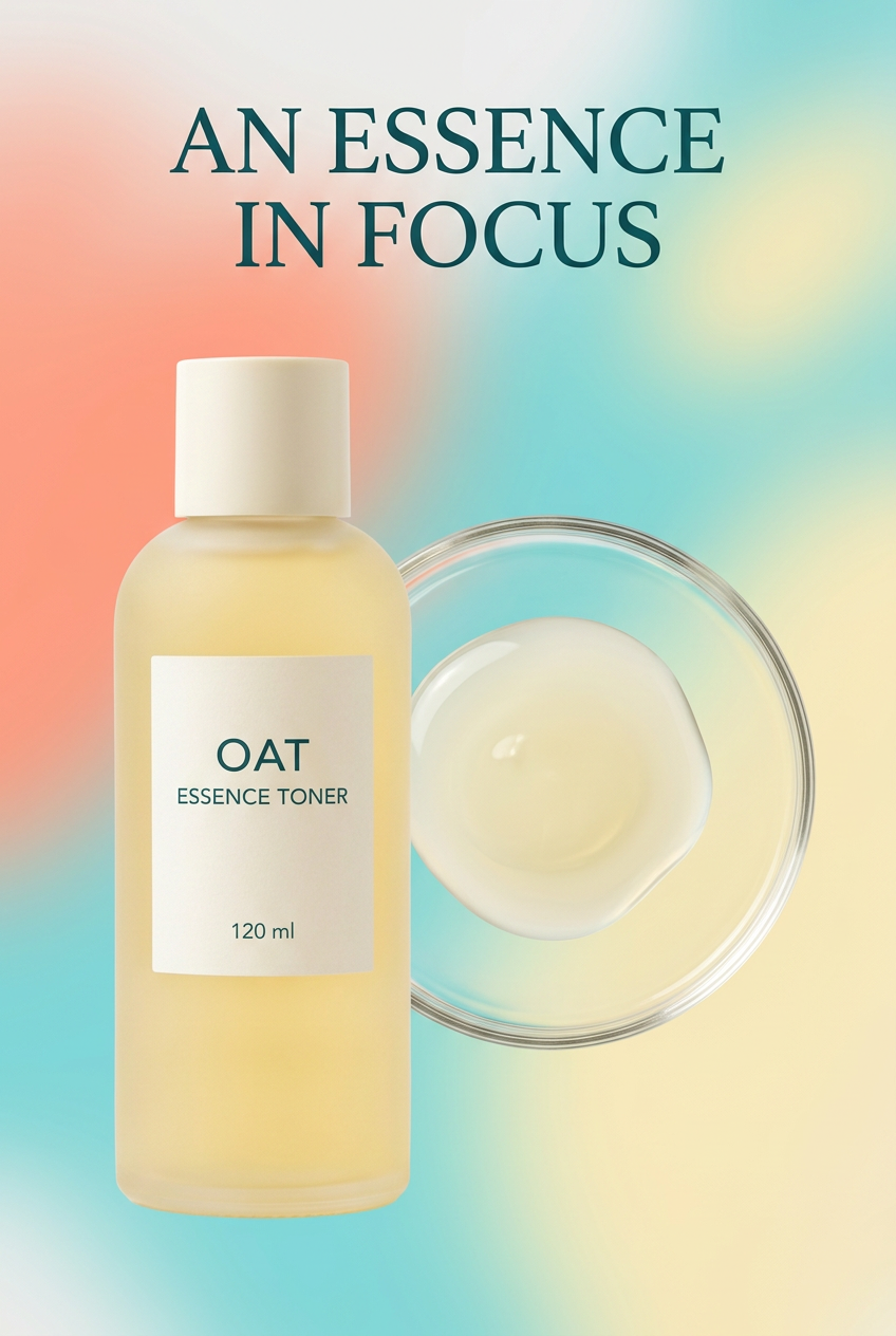 Conceptual milky essence texture alongside toner
